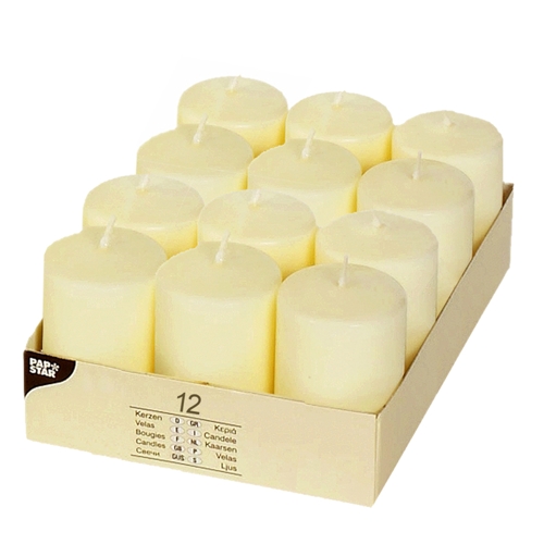 5616 Stumpenkerzen Ø 40 mm · 60 mm elfenbein "Ivory" mit Flachkopf