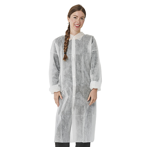 WORK-INN/PS Besuchermäntel, PP 142 cm x 112 cm weiss mit Druckknöpfen WORK-INN/PS Besuchermäntel, PP 142 cm x 112 cm weiss mit Druckknöpfen