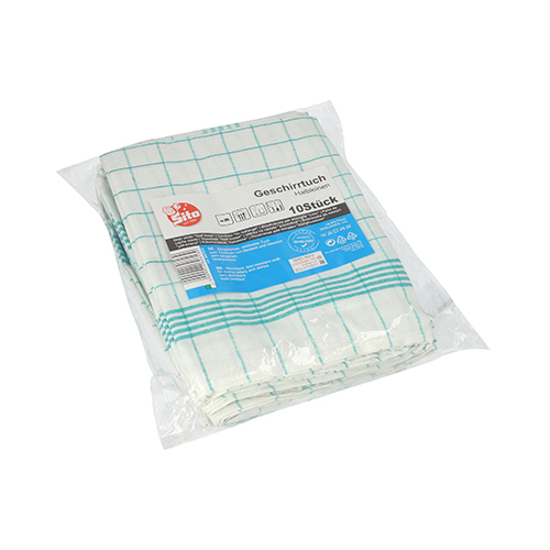 10 Geschirrtücher 70 cm x 50 cm weiss/blau "Baumwolle" 3200 Geschirrtücher 70 cm x 50 cm weiss/blau "Baumwolle"