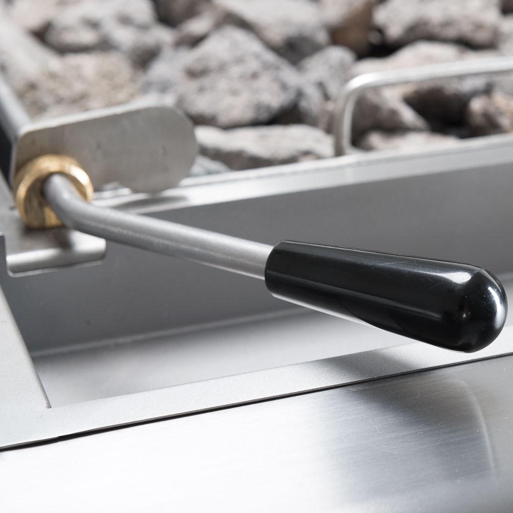 Gas-Lavastein-Grill als Standgerät, Serie 700 ND mit V-Rost, 400x700x850 mm