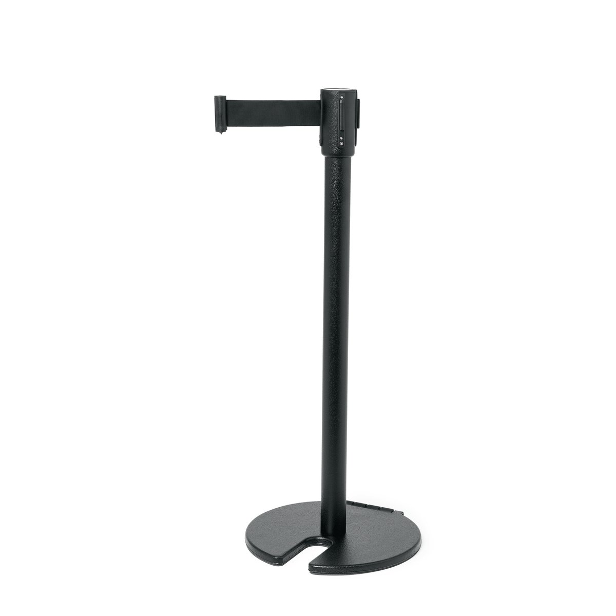 Abgrenzungspfosten mit Gurtband schwarz, 2 m, (H) 88,5 cm