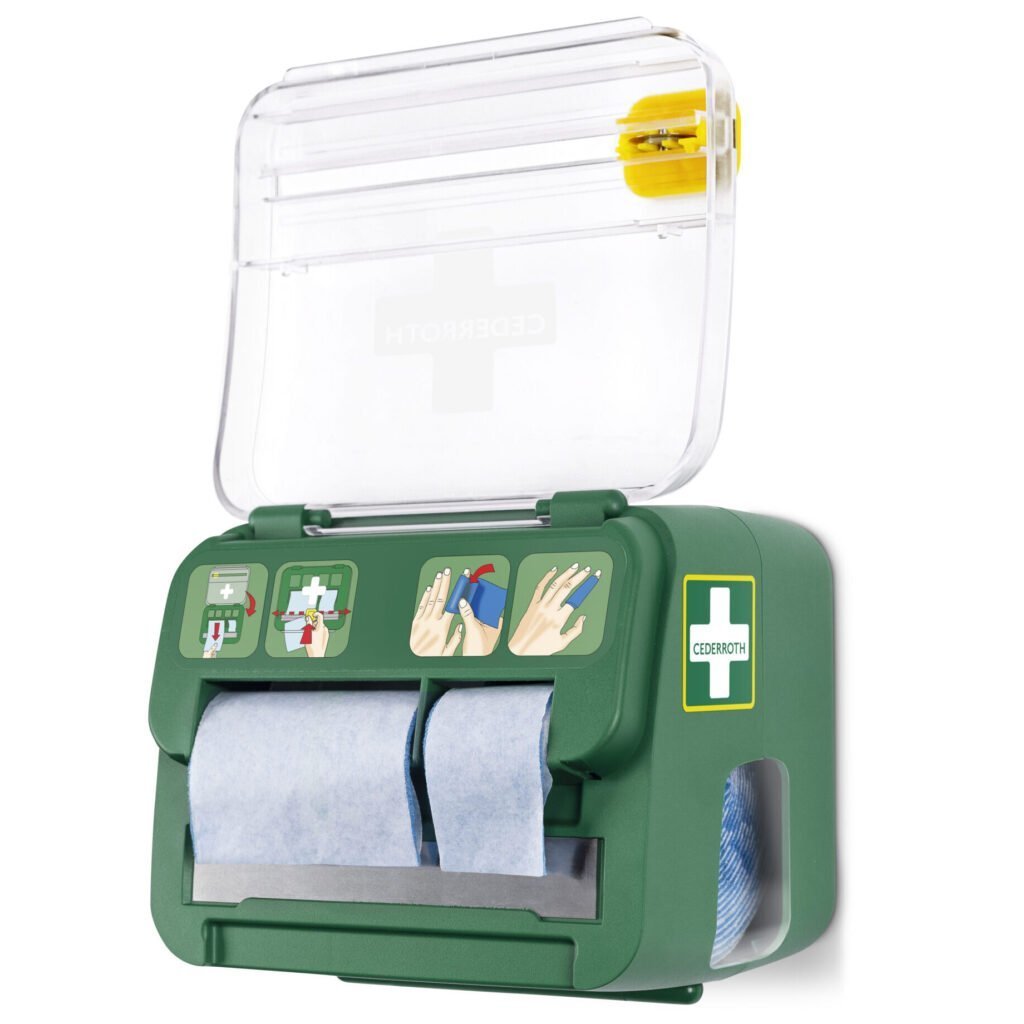 6 "Cederroth" Soft Foam Bandage Spender 2-in-1 12,3 cm x 13,8 cm x 14,2 cm grün
