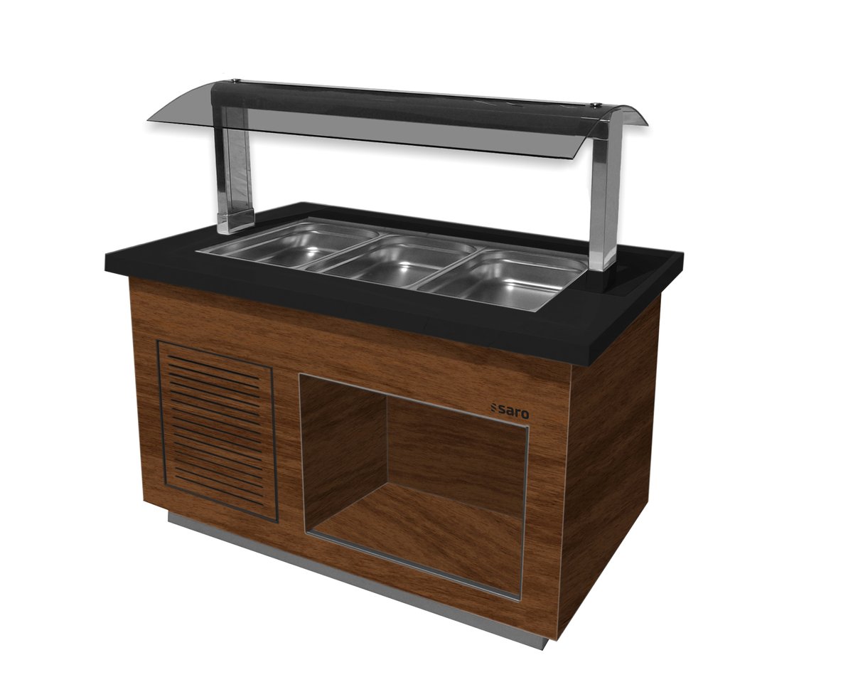 HeißesBuffetModellPREMIUMLINESB-H130Walnuss Salatbarfür3x1/1GN,ModellPREMIUMLINESB-K130Walnuss