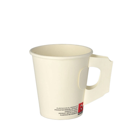 20000 Trinkbecher mit Henkel, Pappe 0,18 l Ø 7,3 cm · 7,8 cm weiss