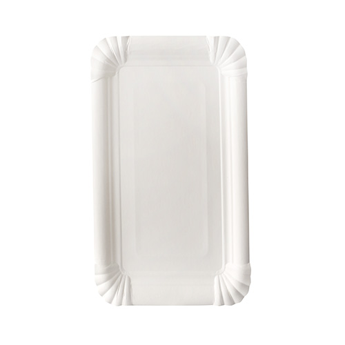 300 Teller, Pappe "pure" eckig 13 cm x 20 cm weiss