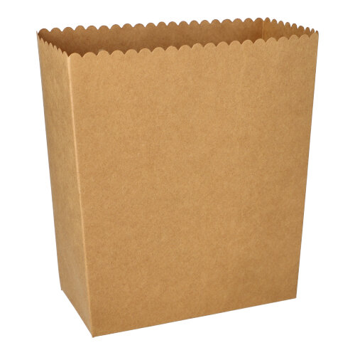 6000 Popcorn-Boxen Pappe "pure" eckig 2400 ml 19,2 cm x 15,8 cm x 8 cm braun groß