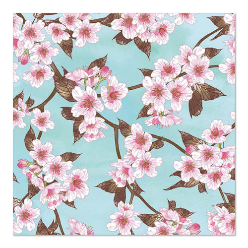 20 Servietten, 3-lagig 1/4-Falz 33 cm x 33 cm "Cherry Blossoms" 22800 Servietten, 3-lagig 1/4-Falz 33 cm x 33 cm "Cherry Blossoms"