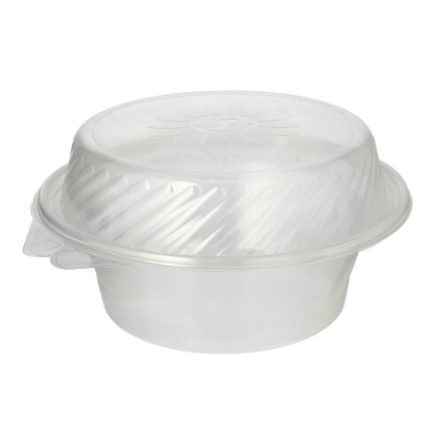 Feinkost- und Salatschalen mit Klappdeckel PP rund 1400 ml 11 cm x 22 cm x 21,5 cm Feinkost- und Salatschalen mit Klappdeckel PP rund 1400 ml 11 cm x 22 cm x 21,5 cm