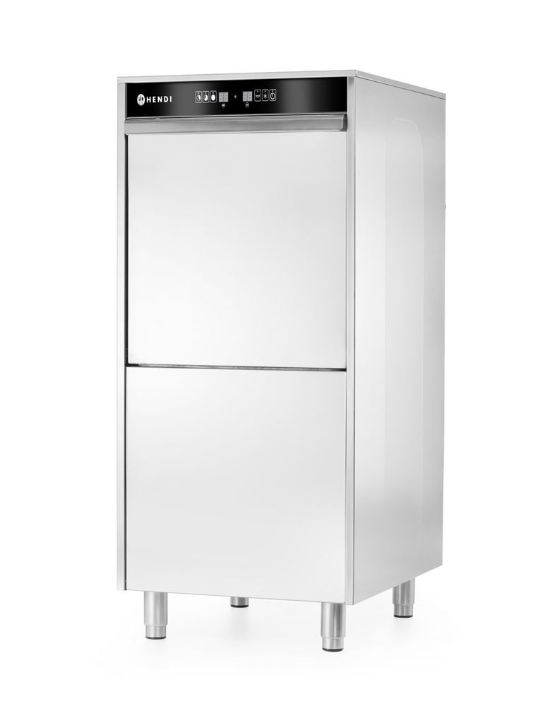 Geschirrspüler 50x60 für Tabletts und Töpfe – elektronisch gesteuert, mit Waschmitteldosiersystem und Ablaufpumpe, HENDI, 400V/7100W, 595x777x(H)1335mm