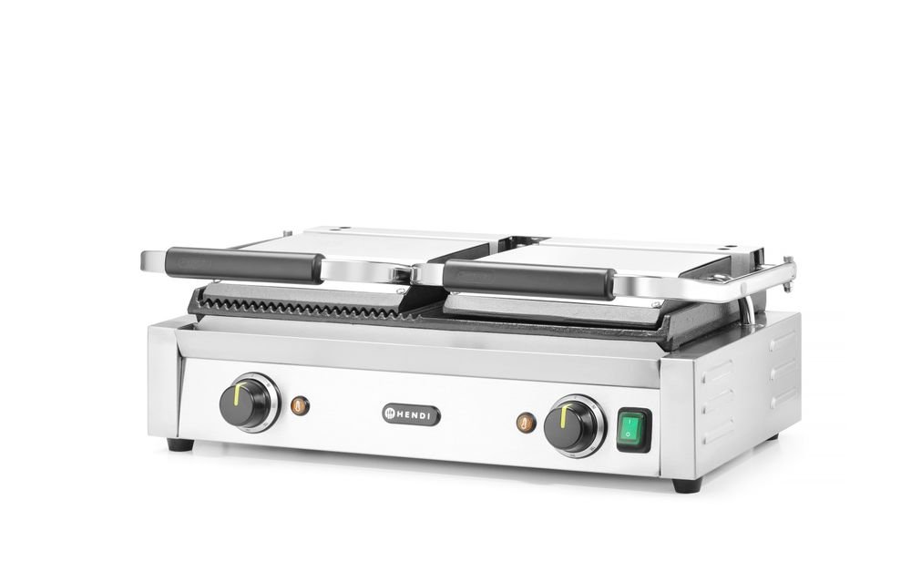 Kontaktgrill - Doppelversion, HENDI, halb glatt, halb gerillt, 230V/3600W, 575x430x(H)510mm Kontaktgrill - Doppelversion, HENDI, halb glatt, halb gerillt, 230V/3600W, 575x430x(H)510mm