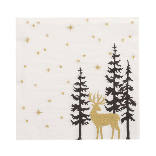 20 Servietten, 3-lagig 1/4-Falz 33 cm x 33 cm ! "Golden Deer" 21600 Servietten, 3-lagig 1/4-Falz 33 cm x 33 cm ! "Golden Deer"