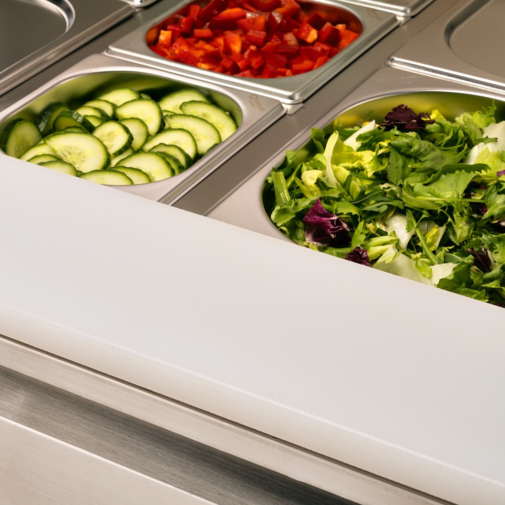 Saladette, 2-türig GN 1/1, Aufnahme 10x GN 1/4, ohne Aufkantung