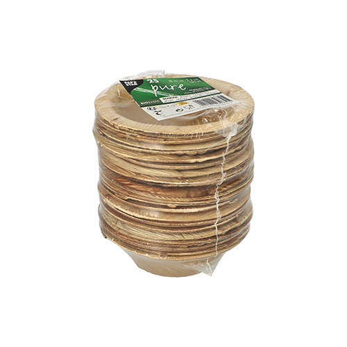 25 Schalen, Palmblatt "pure" rund 100 ml Ø 10 cm · 3 cm 12600 Schalen, Palmblatt "pure" rund 100 ml Ø 10 cm · 3 cm