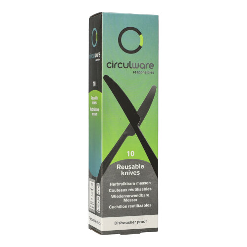 Circulware by Haval Mehrweg-Messer PP-MF 19,7 cm schwarz "Gaia" extra stabil