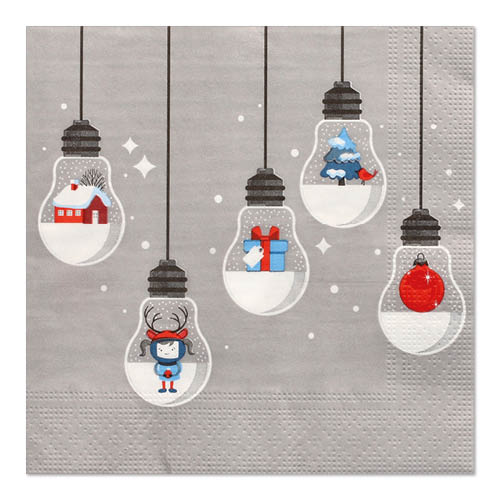 20 Servietten, 3-lagig 1/4-Falz 33 cm x 33 cm grau "Lighting" 21600 Servietten, 3-lagig 1/4-Falz 33 cm x 33 cm grau "Lighting"