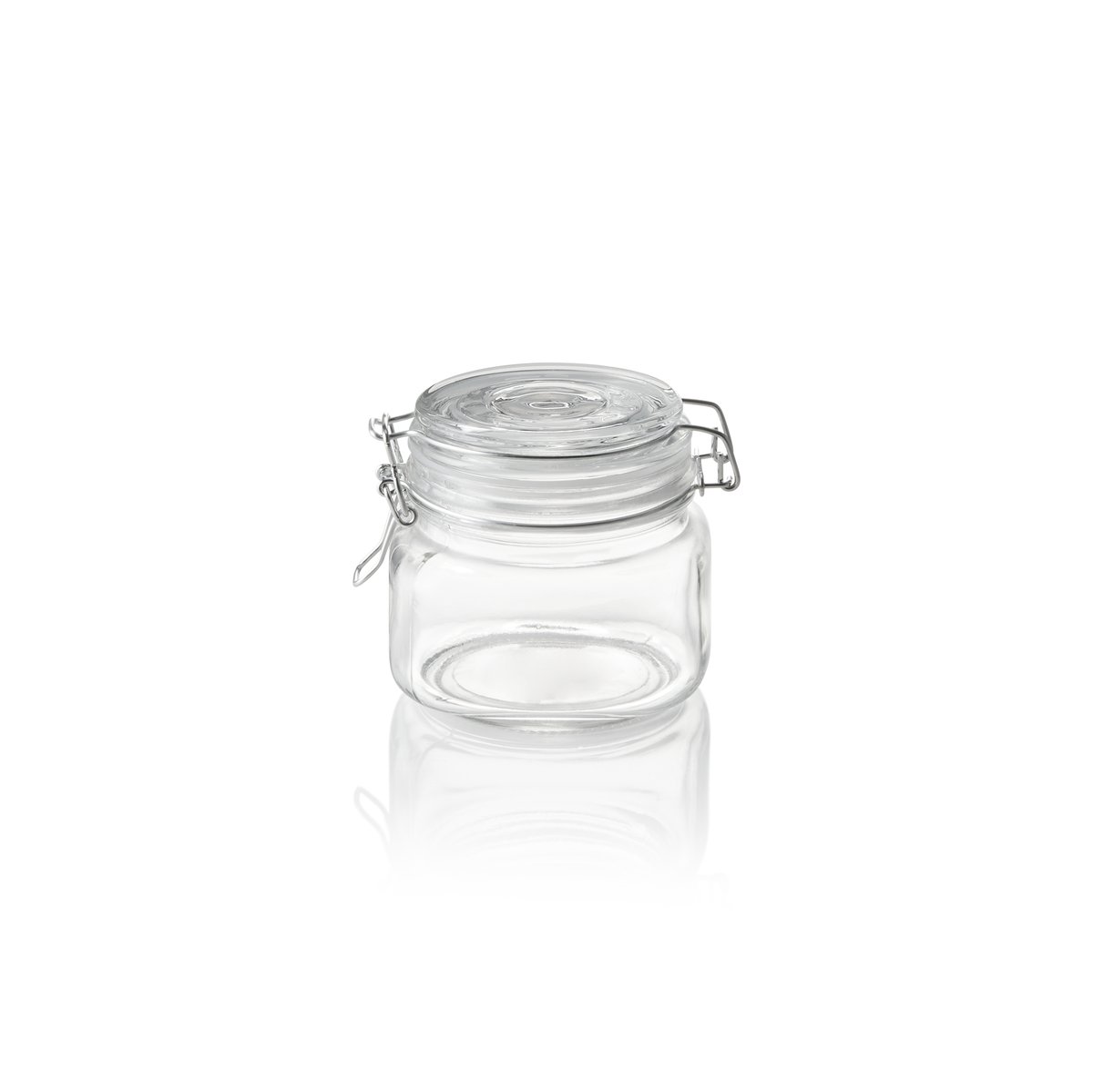 Vorratsglas, 0,5 ltr., Ø 9 cm, Höhe 10 cm, Glas, Edelstahl, Silikon Vorratsglas, 0,5 ltr., Ø 9 cm, Höhe 10 cm, Glas, Edelstahl, Silikon