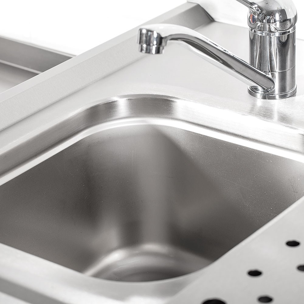 Arbeitstisch für Kaffeemaschine, mit Aufkantung, 1500 x 700 x 1000 mm (BxTxH) Arbeitstisch für Kaffeemaschine, mit Aufkantung, 1500 x 700 x 1000 mm (BxTxH)