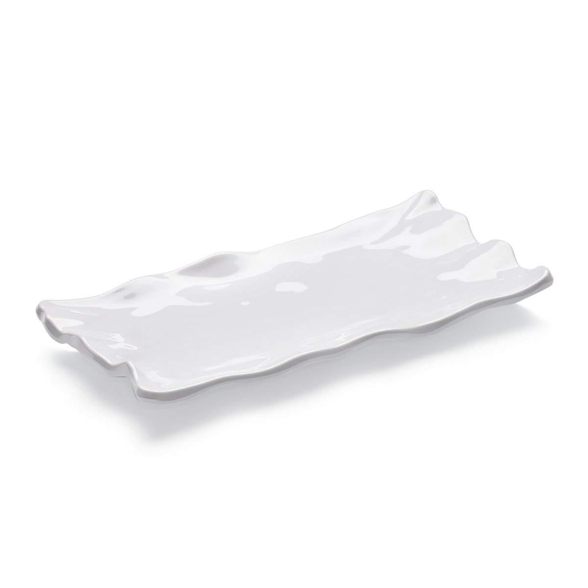 Fischteller Q Squared Ruffle Square, flach, 35,5 x 17,5 x 3,5 cm