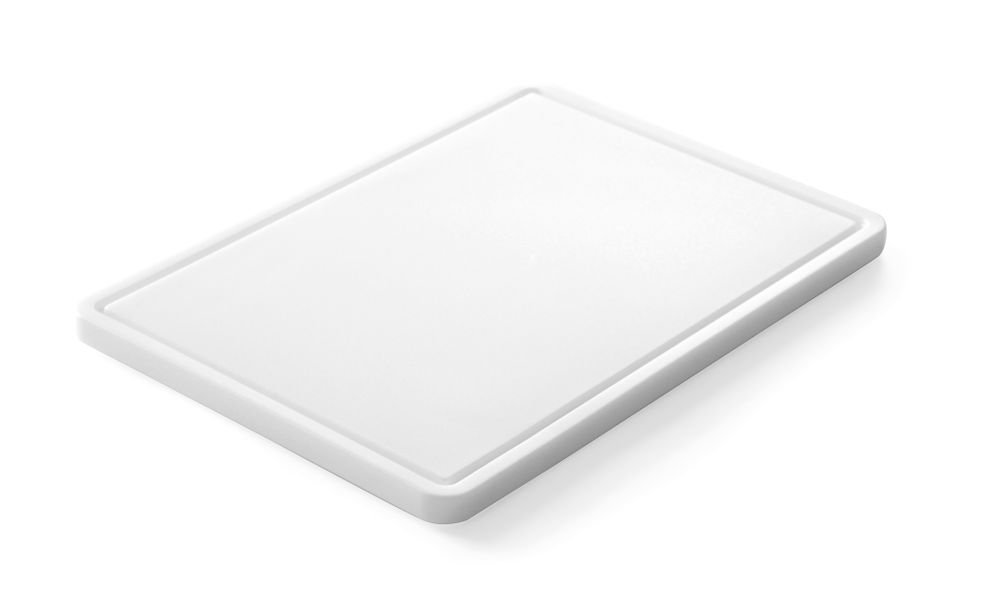 Schneidbrett mit Rille, Weiß, 355x250x(H)15mm