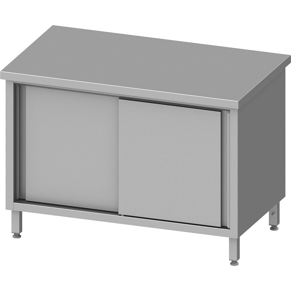 Arbeitsschrank mit Schiebetüren, 800x600x850 mm, ohne Aufkantung, verschweißt Arbeitsschrank mit Schiebetüren 2000x700x850 mm, ohne Aufkantung, verschweißt