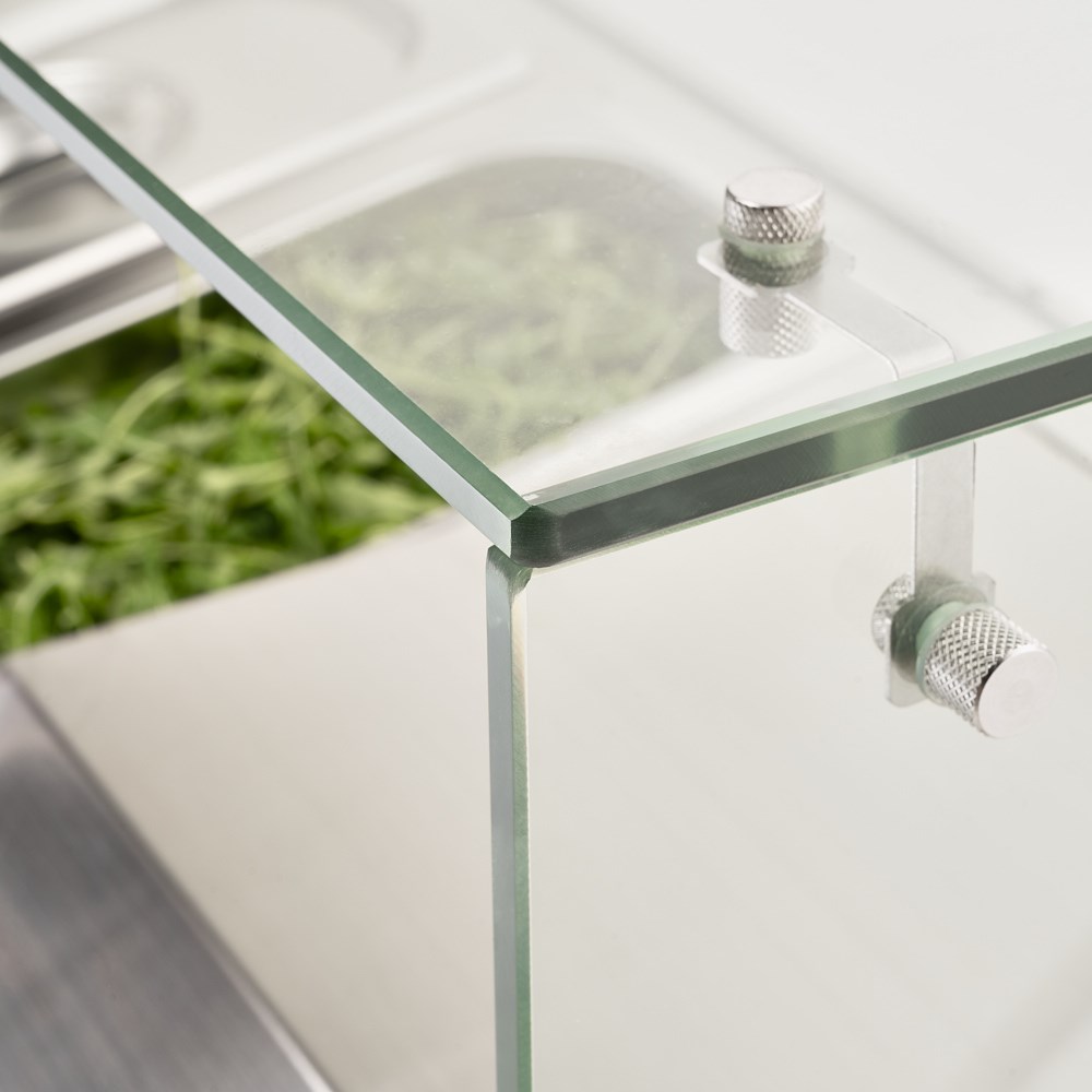 Pizzakühlaufsatz, 9x GN 1/3, Edelstahl 2000x395x440 mm (BxTxH)