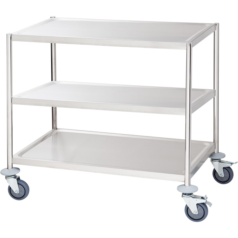 Servierwagen mit drei Borden von 800x500 mm Servierwagen mit drei Borden von 800x500 mm