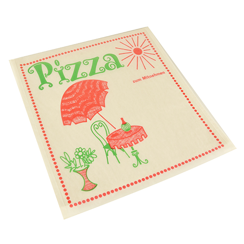 9000 Pizzataschen, Pergamin 30 cm x 30 cm "Cafeteria" fettdicht