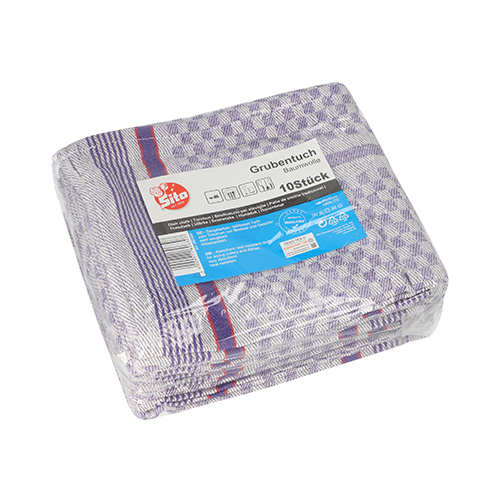 10 Geschirrtücher 90 cm x 45 cm weiß/violett Grubentuch 1800 Geschirrtücher 90 cm x 45 cm weiß/violett Grubentuch