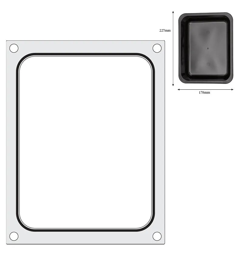 Matrize für Versiegelungsmaschine, ein Behälter (227x178 mm)