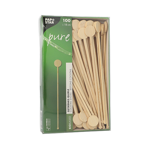 100 Getränke-Quirle, Bambus "pure" 18 cm "Coin" 88000 Getränke-Quirle, Bambus "pure" 18 cm "Coin"