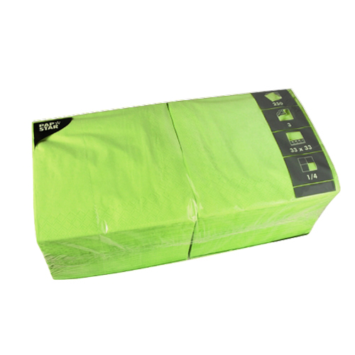 24000 Servietten, 3-lagig 1/4-Falz 33 cm x 33 cm limonengrün