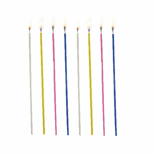 103680 Spaghettikerzen Ø 3 mm · 16,5 cm farbig sortiert
