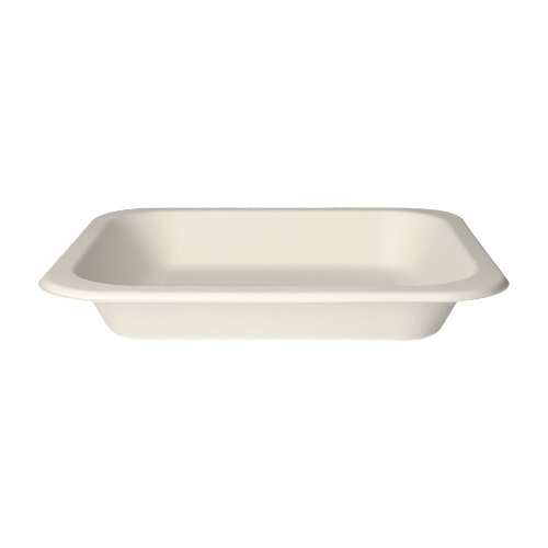6400 Siegelschalen, Zuckerrohr 1400 ml 4,2 cm x 24,5 cm x 26,5 cm weiss