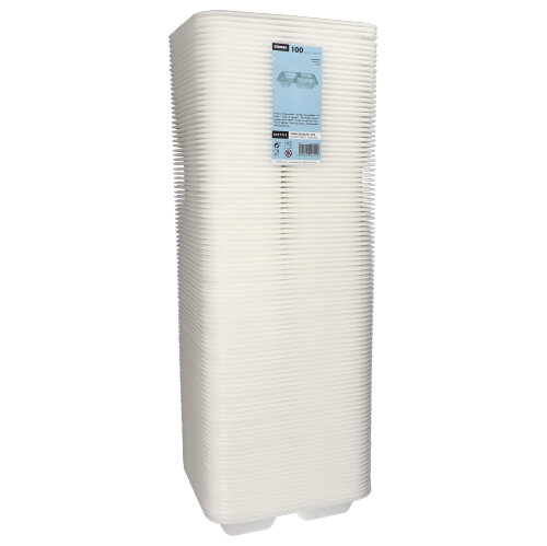 100 Siegelschalen, XPS 3-geteilt 925 ml 4,2 cm x 21,2 cm x 25 cm weiss laminiert 1800 Siegelschalen, XPS 3-geteilt 925 ml 4,2 cm x 21,2 cm x 25 cm weiss laminiert