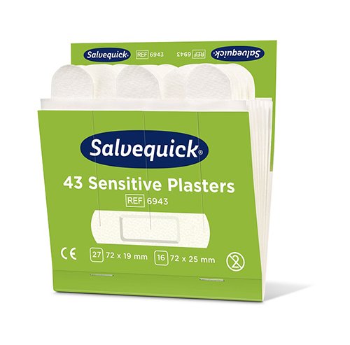 6 Set "Cederroth" Salvequick Sensitive Pflaster (43 Stück) weiss , Refill 3300 Set "Cederroth" Salvequick Sensitive Pflaster (43 Stück) weiss , Refill