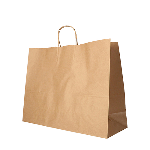 3600 Tragetaschen, Papier 27 cm x 32 cm x 21,5 cm braun mit gedrehtem Tragegriff