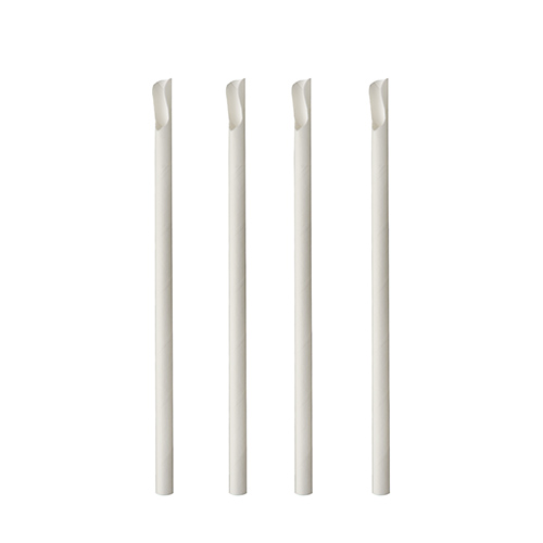 51200 Trinkhalme mit Löffel, Papier "pure" Ø 8 mm · 20 cm weiss