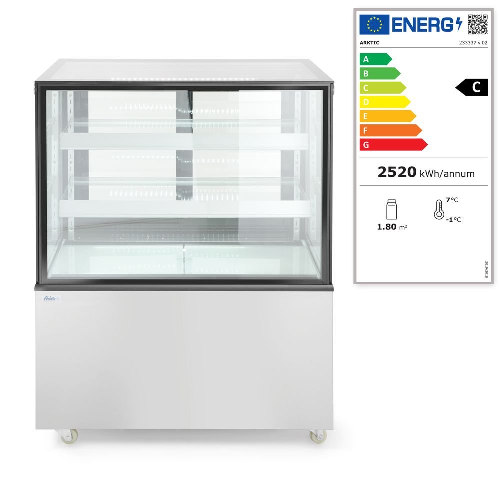 Kühlvitrine mit 2 Regalen, Arktic, 300L, 230V/480W, 994x677x(H)1230mm