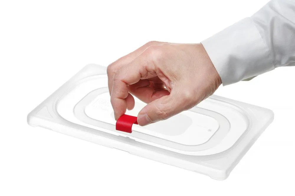 Farbcodierungsclips für HACCP-Aufbewahrungsbehälter, Rot, 12 Stk