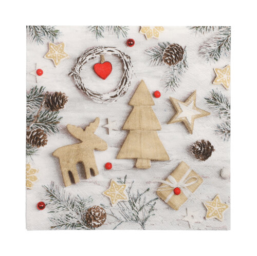 21600 Servietten, 3-lagig 1/4-Falz 33 cm x 33 cm "Winter Potpourri"