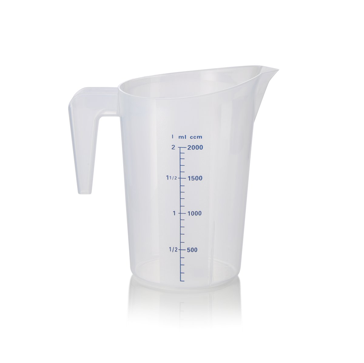 Messbecher, Ø 16 cm, 2 ltr., mit 100 ml Skalierung, Polypropylen Messbecher, Ø 16 cm, 2 ltr., mit 100 ml Skalierung, Polypropylen