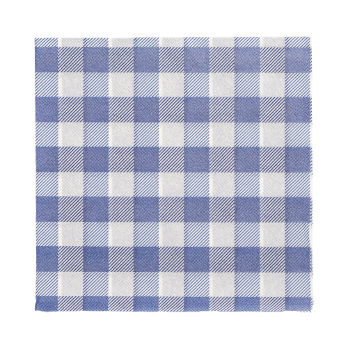 42000 Servietten, 1-lagig 1/4-Falz 33 cm x 33 cm blau/weiss "Vichy Karo"