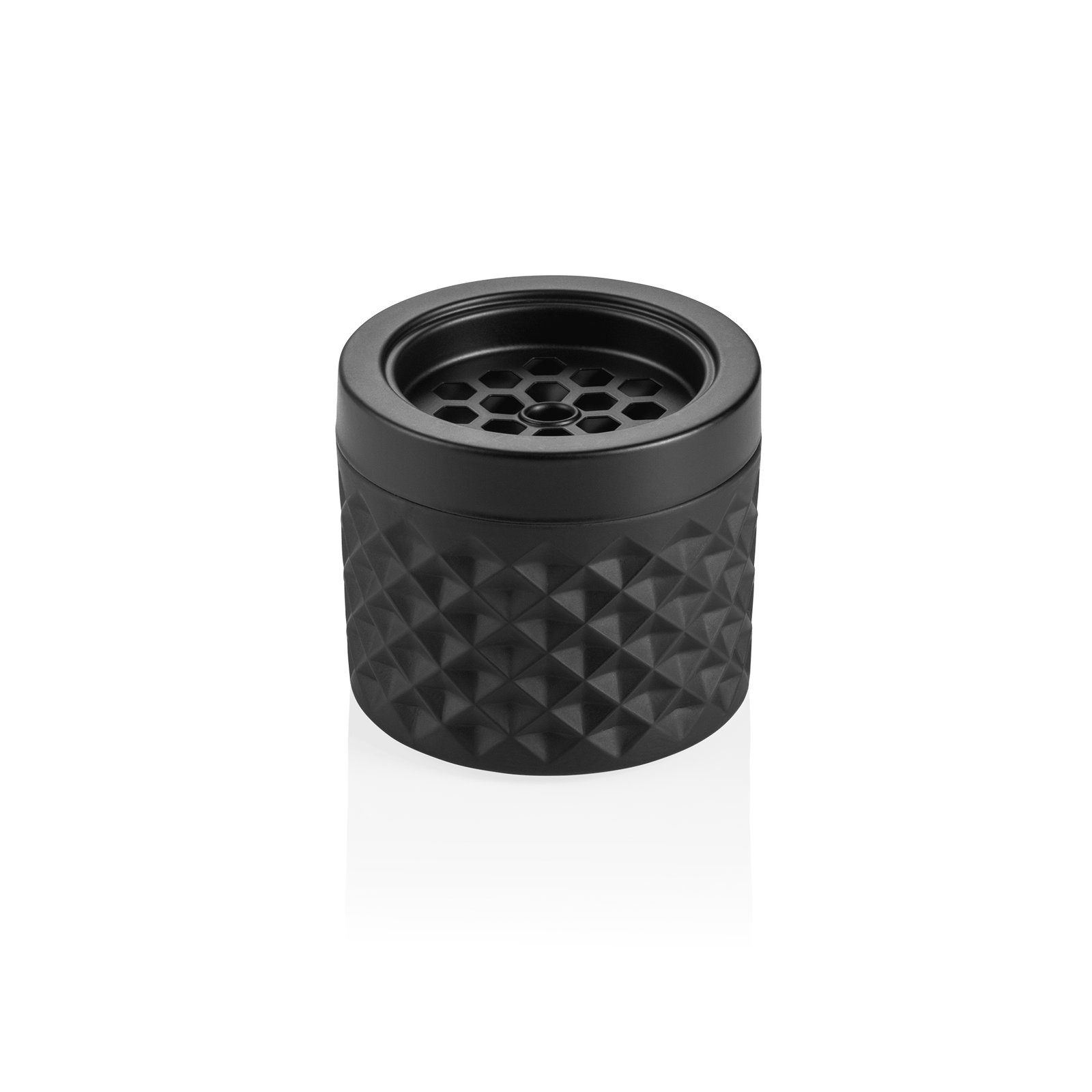 Windaschenbecher Ø 9,5 cm Glas Metall schwarz