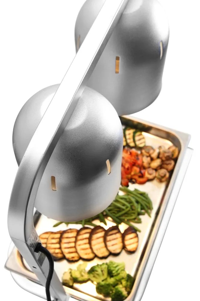 Wärmebrücke mit 2 Infrarotlampen, Silber, 230V/250W, 453x360x(H)790mm