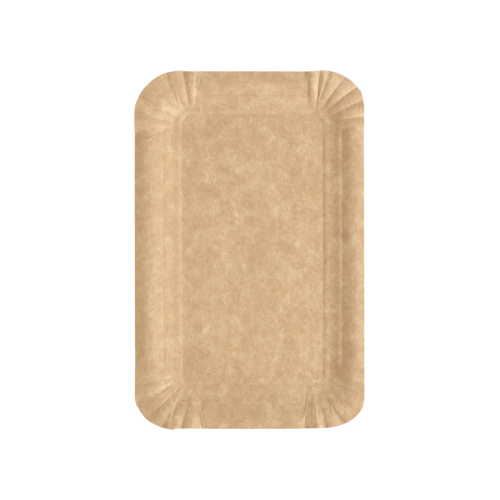 2000 Teller, Pappe "pure" eckig 10 cm x 16 cm braun 48000 Teller, Pappe "pure" eckig 10 cm x 16 cm braun