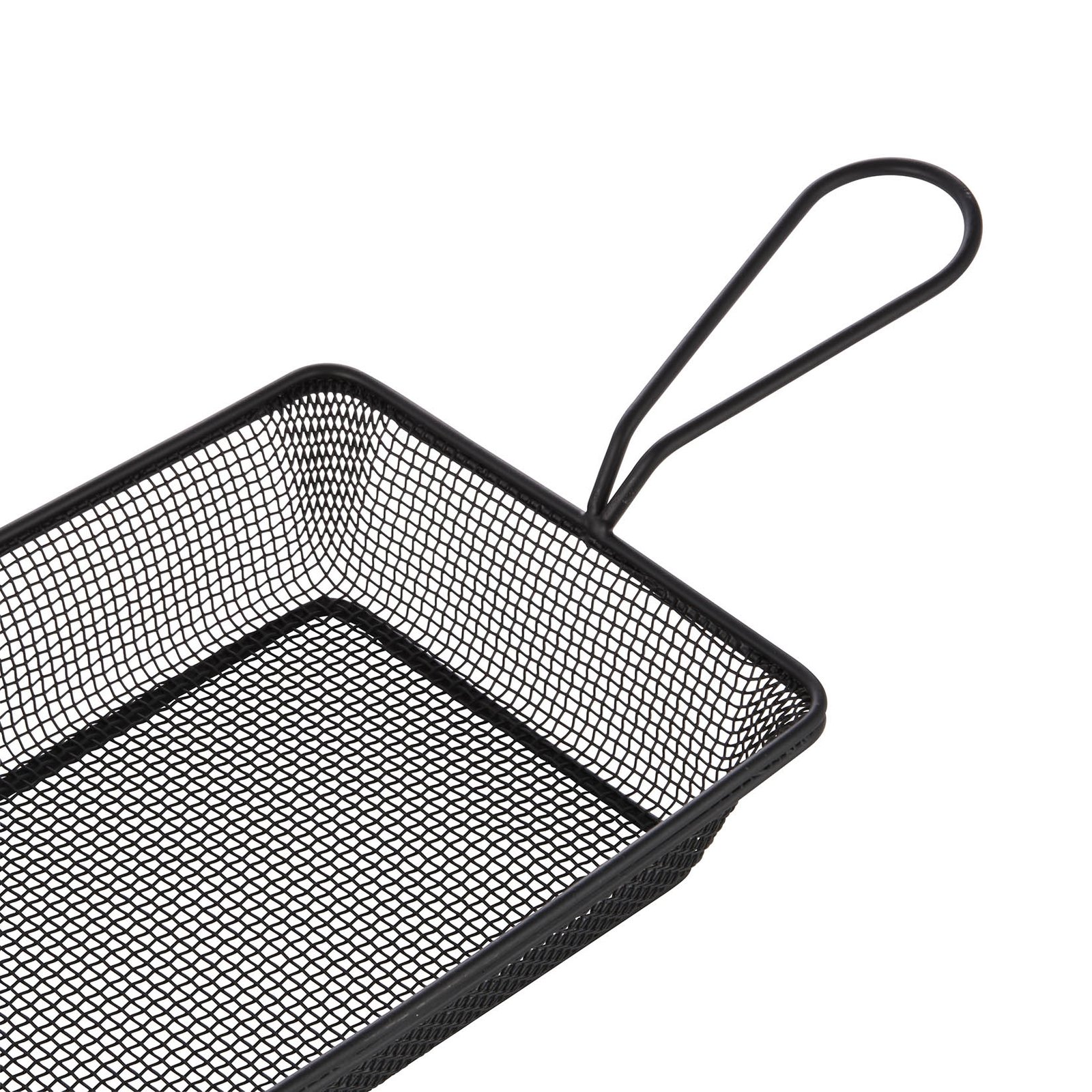 Servier- und Frittierkorb, 28 x 16 x 5 cm, schwarz pulverbeschichtet, Chromnickelstahl Servier- und Frittierkorb, 28 x 16 x 5 cm, schwarz pulverbeschichtet, Chromnickelstahl