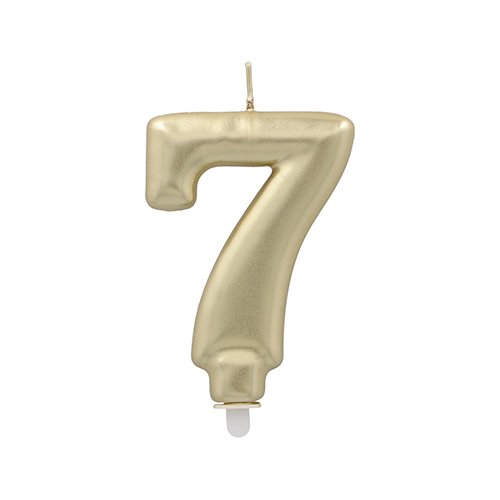 1 Zahlenkerze mit Halter 7 cm gold "7" 4320 Zahlenkerze mit Halter 7 cm gold "7"