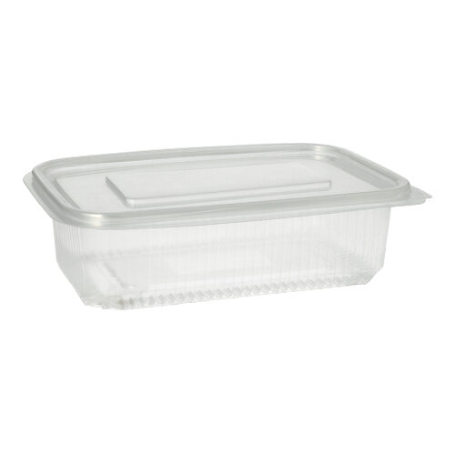3600 Verpackungsbecher mit Klappdeckeln, PP rechteckig 750 ml 5,3 cm x 13 cm x 19 cm transparent