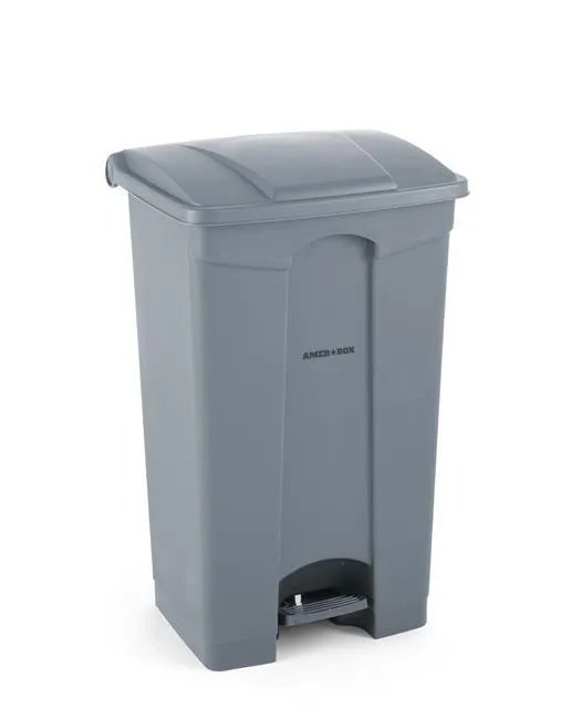 Tret-Abfalleimer, AmerBox, 68L, Hellgrau, 490x410x(H)660mm Tret-Abfalleimer, AmerBox, 87L, Hellgrau, 500x410x(H)815mm