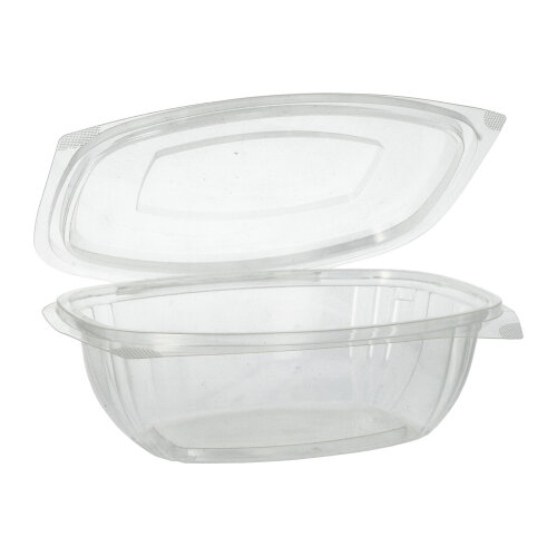 2400 Feinkost- und Salatschalen mit Klappdeckeln, PLA "pure" 1 l 7,6 cm x 20,5 cm x 16,8 cm glasklar